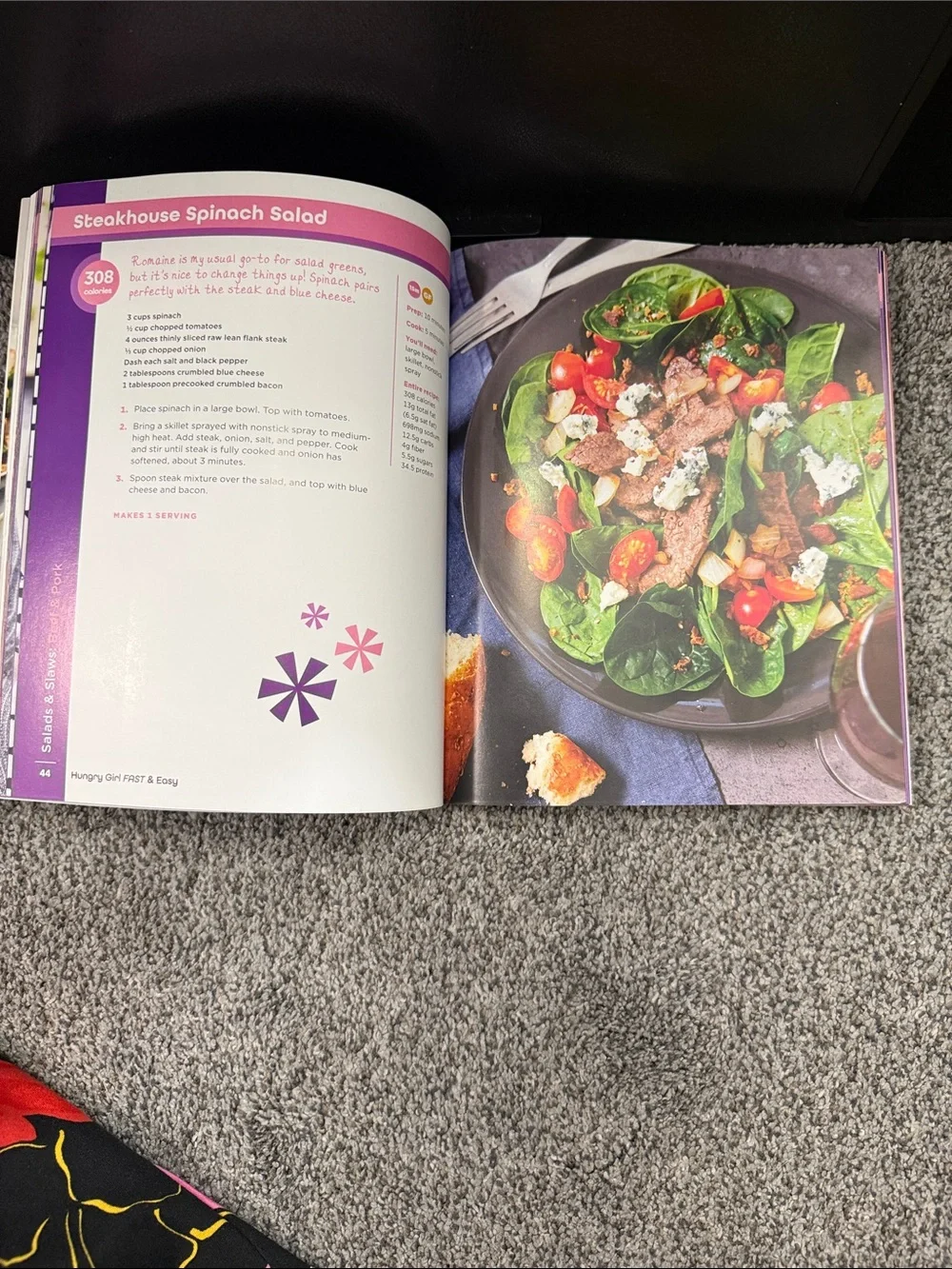 Hungry Girl Fast & Easy Cookbook - White with Red & Purple Accents